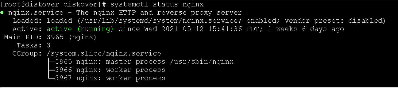Image: Health Check Diskover-Web for Linux