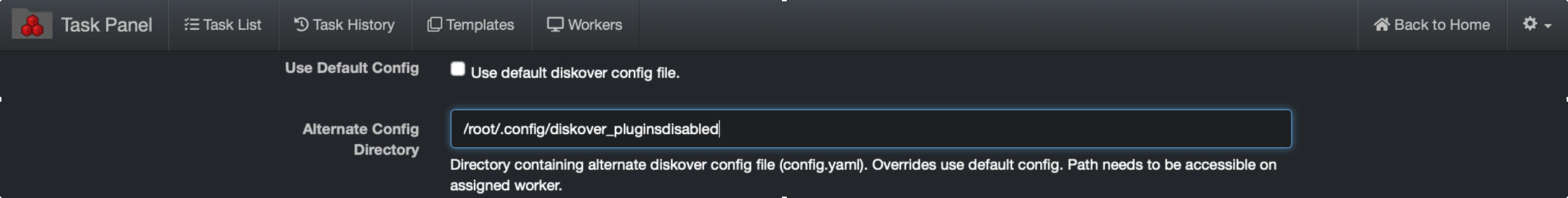 Image: Disable Plugin in Task Panel for S3 Storage