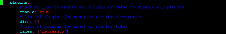 Image: Media Info Plugin Configuration in Terminal
