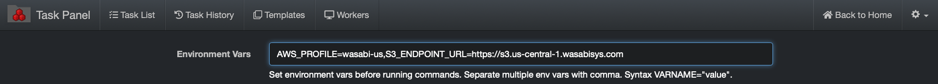 Image: Non S3 Bucket Indexing Task Configuration