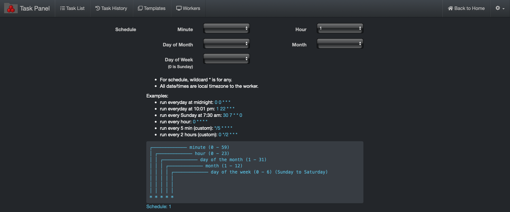 Image 1 - Configure Schedule for New Index Task
