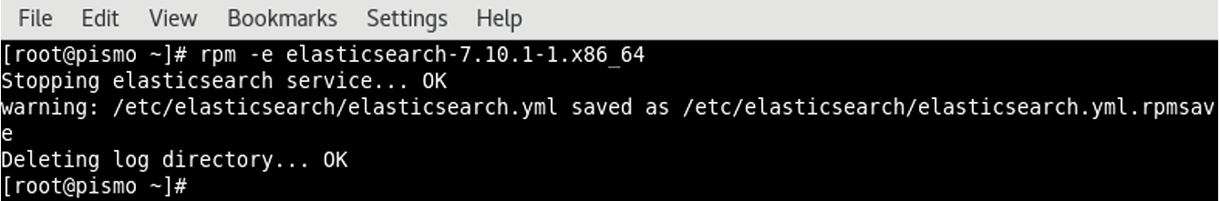 Image: Remove Elasticsearch