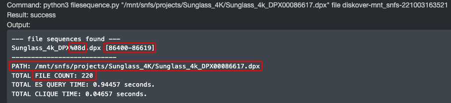 Image: File Sequences Results