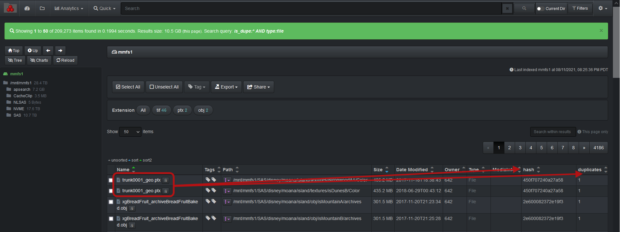 Image: Duplicate Plugin Results