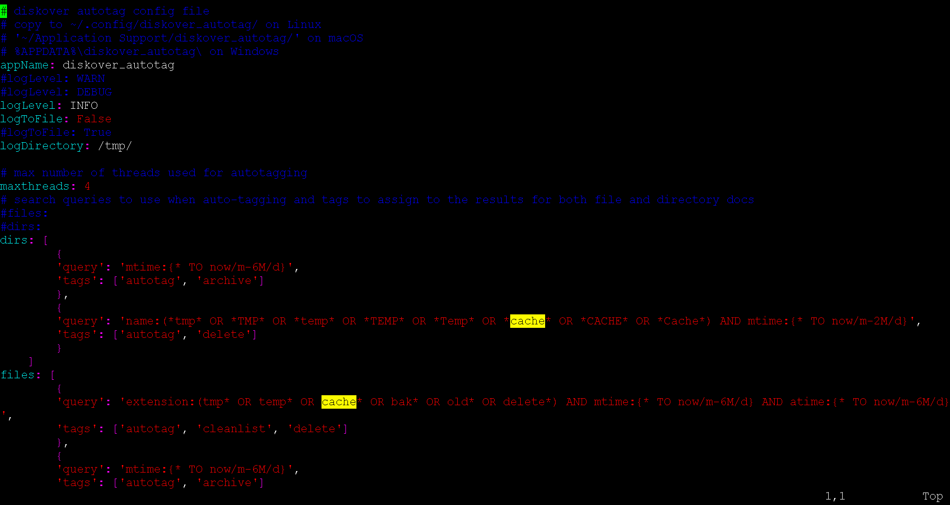 Image: YALM Autotags Post-Index Configuration