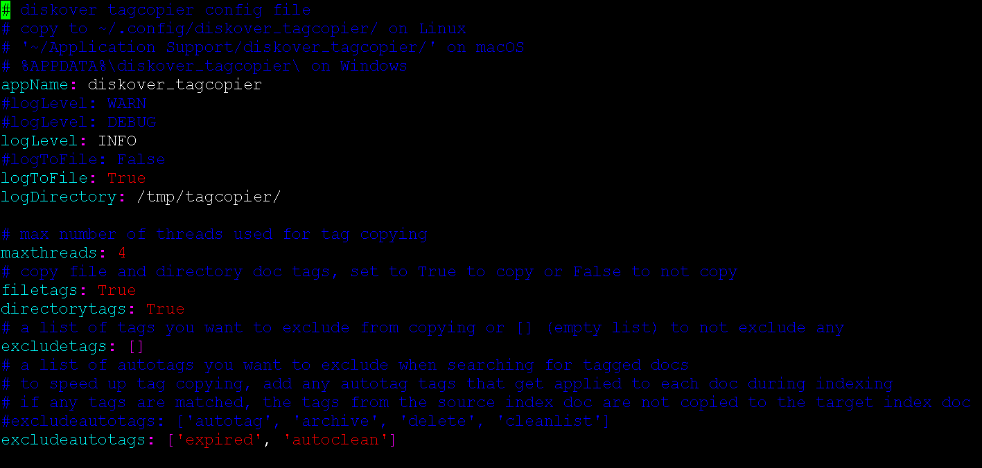 Image: Tags Copier Configuration