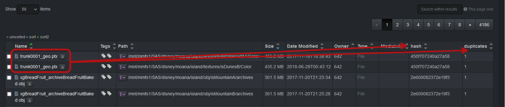 Image: Duplicate Plugin Results