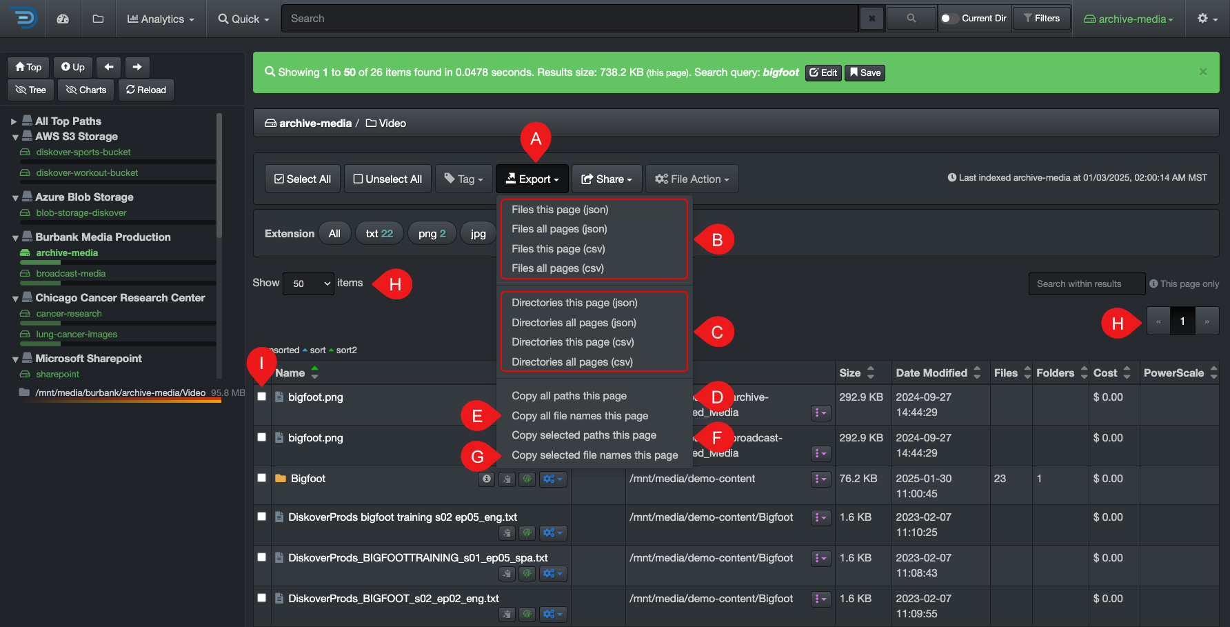 Image: Export Search Results