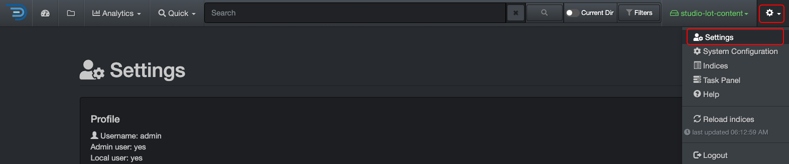 Image: Accessing the Settings