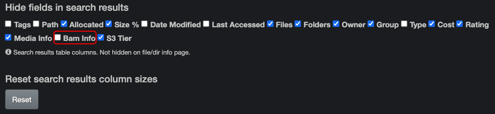 Image: Hide/Unhide Media Info Field