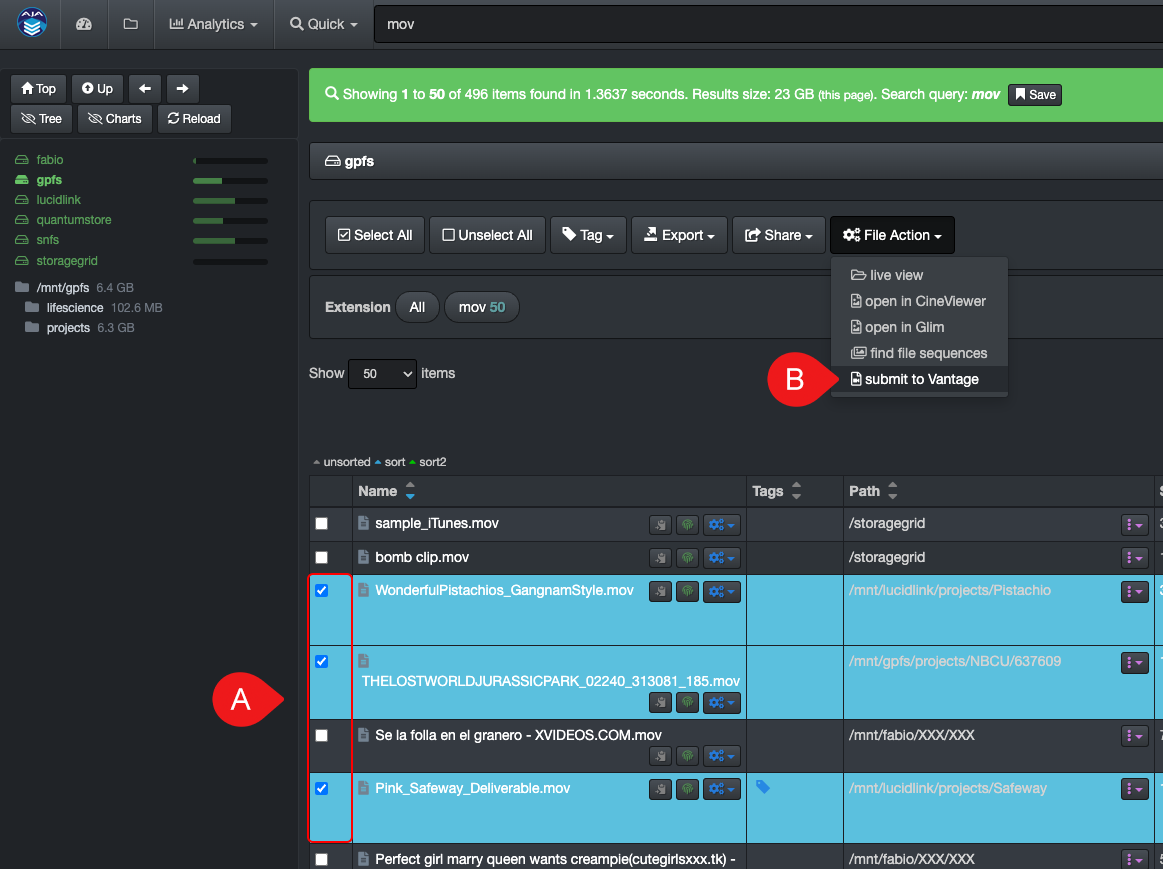 Image: Select File Action