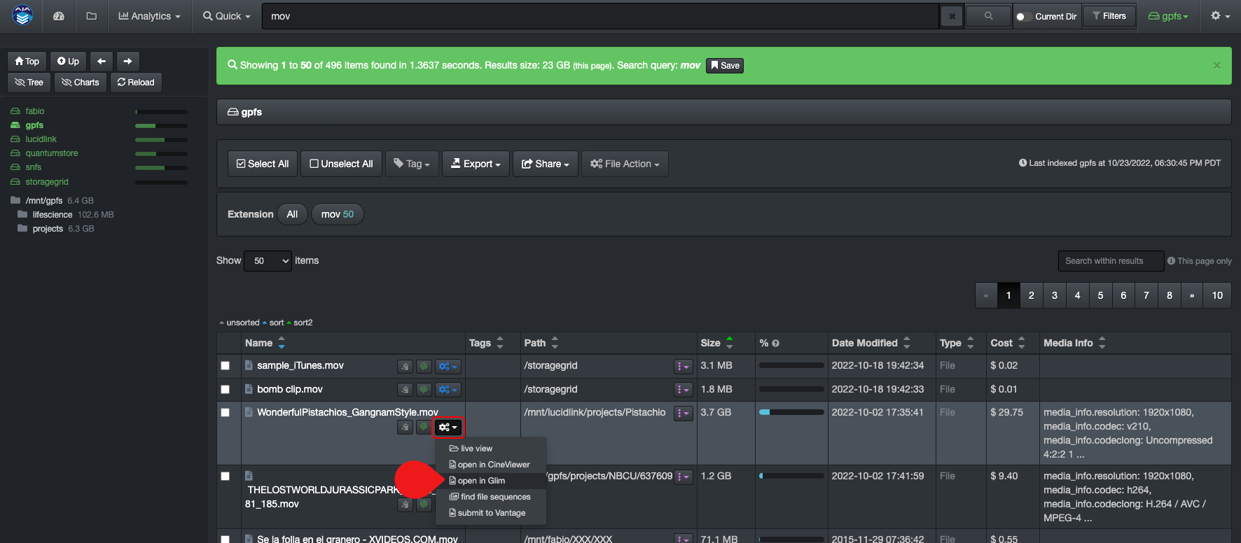 Image: Telestream GLIM Preview File Selection