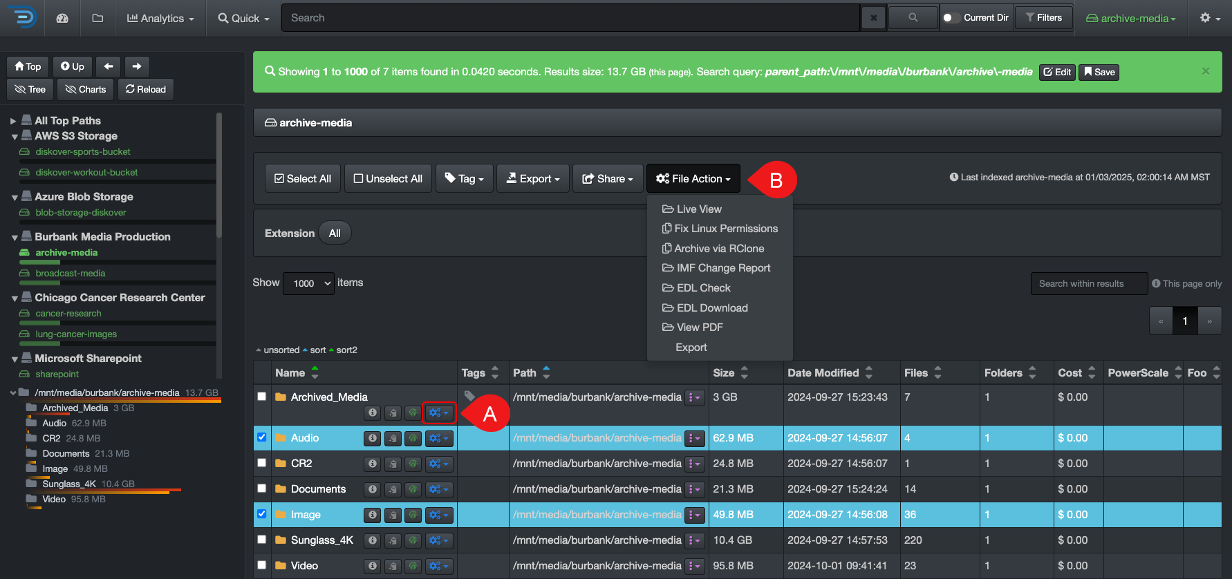 Image: Select File Action
