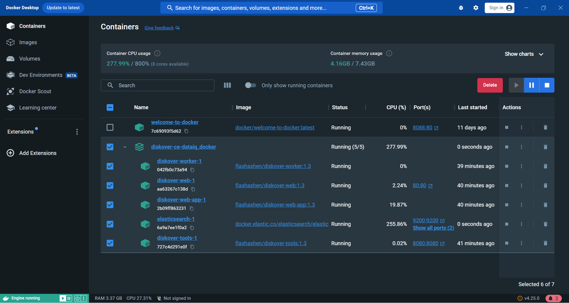 Image: Docker Containers Status