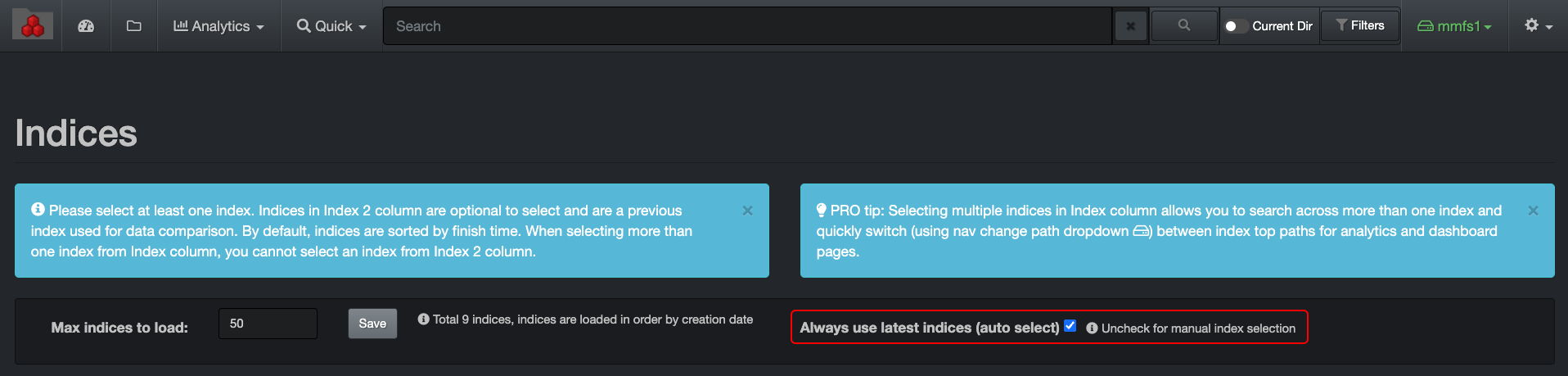 Image: Always Use Latest Indices
