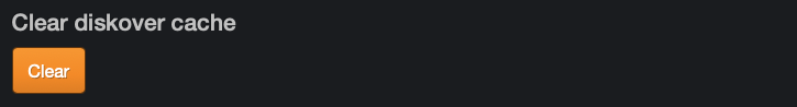 Image: Settings – Clear Diskover Cache