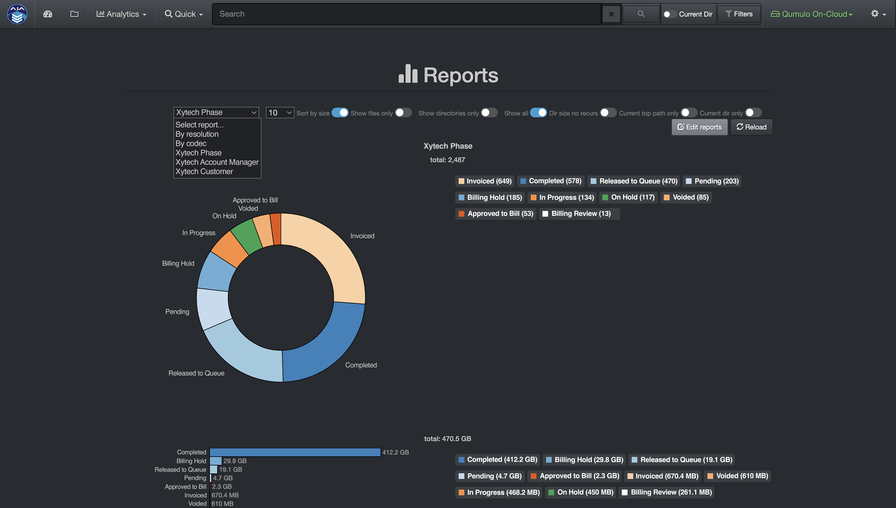 Image: Order Status within Xytech Media Order Platform