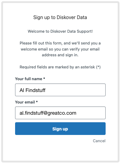 Image: Zendesk Enter Name and Email