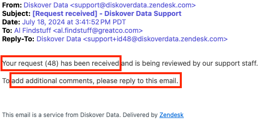 Image: Zendesk Check your Email Notice