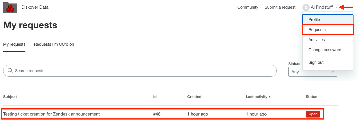 Image: Zendesk Check your Email Notice